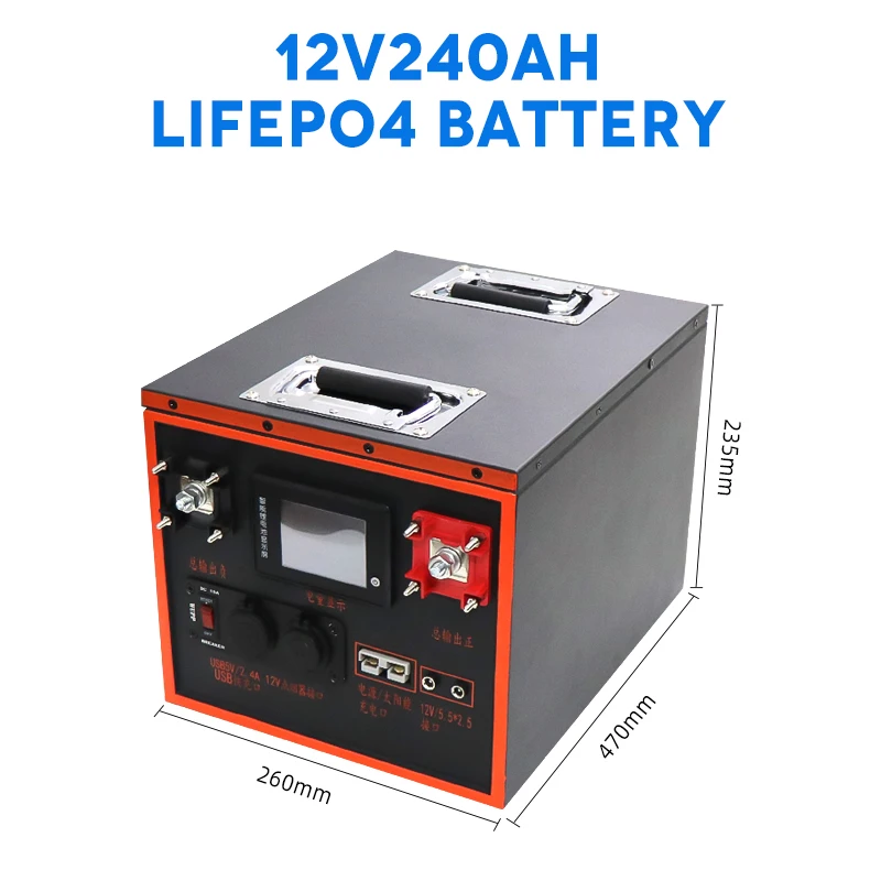 

The New Multi-Function LiFePO4 Battery 12V240Ah Smart Display Is Used For RV Camper Golf Car Off-road Off Grid Solar Energy