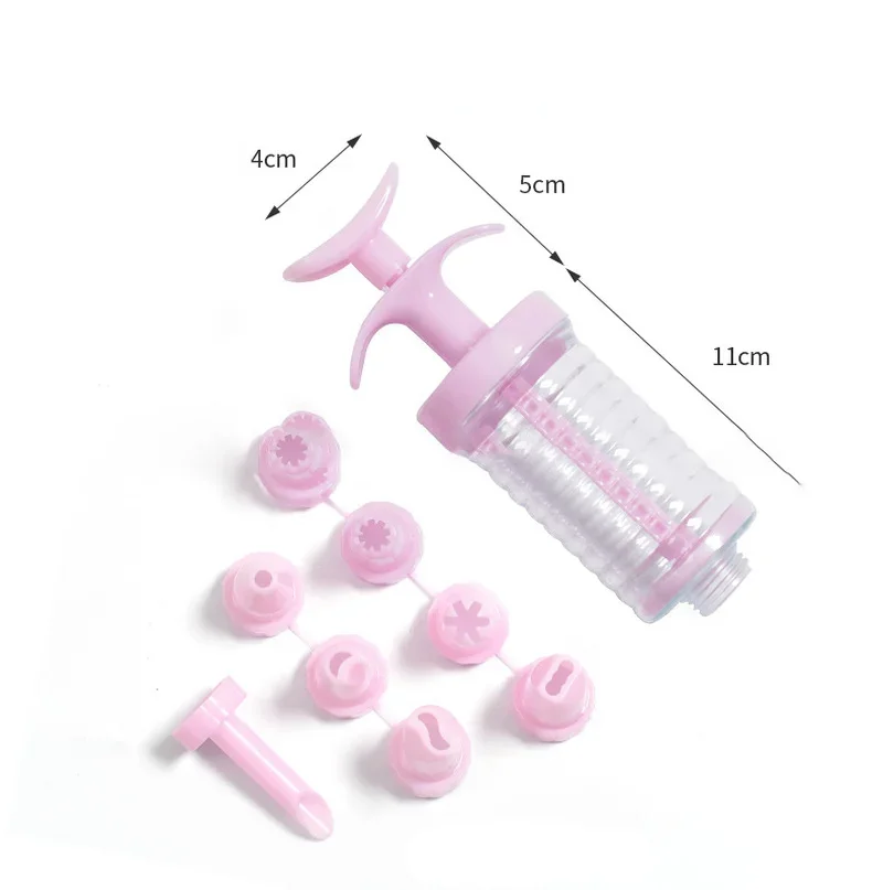 8 Pipe Nozzles with Syringe Plastic Cream Baking Nozzle Dispenser Icing Pastry Cream Tips Pastry Tube Decoration Tool cake decorating tip set,cake icing nozzles,baking nozzle set,cake decorating nozzle set