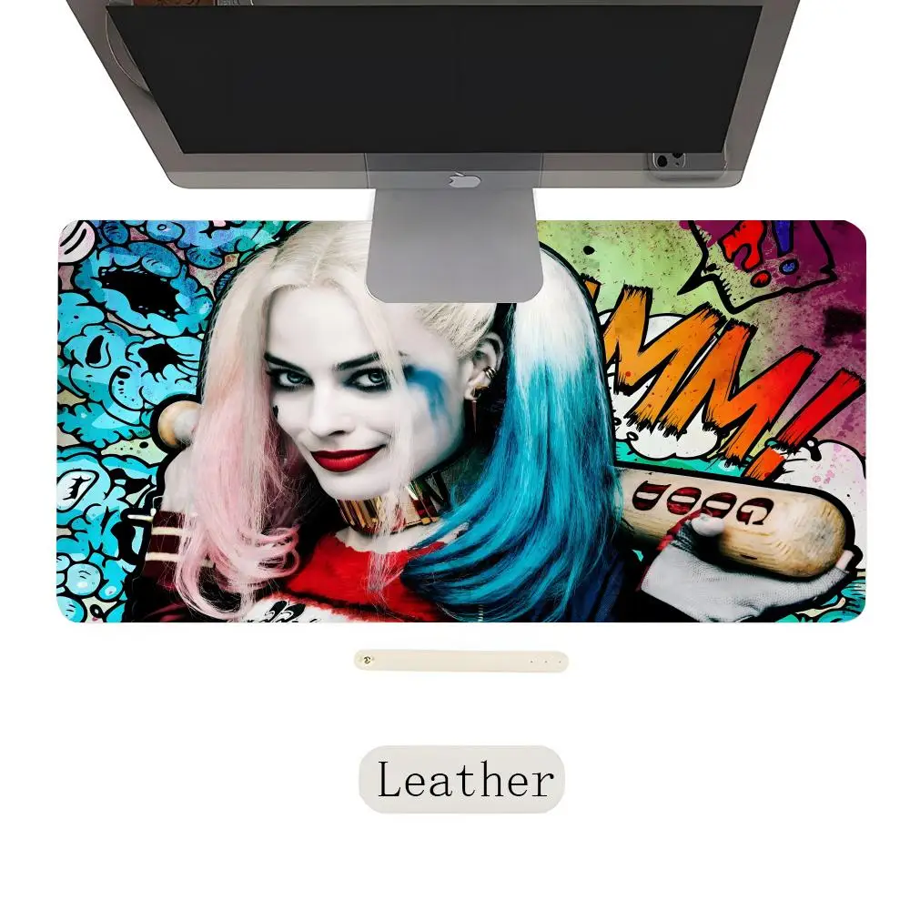 Suicide Squad Harley Quinn Mouse Pad Hot Game Mouse Pad Grande Computer Mouse Pad Gaming Mouse Pad Impermeabile Pu Floral Leather