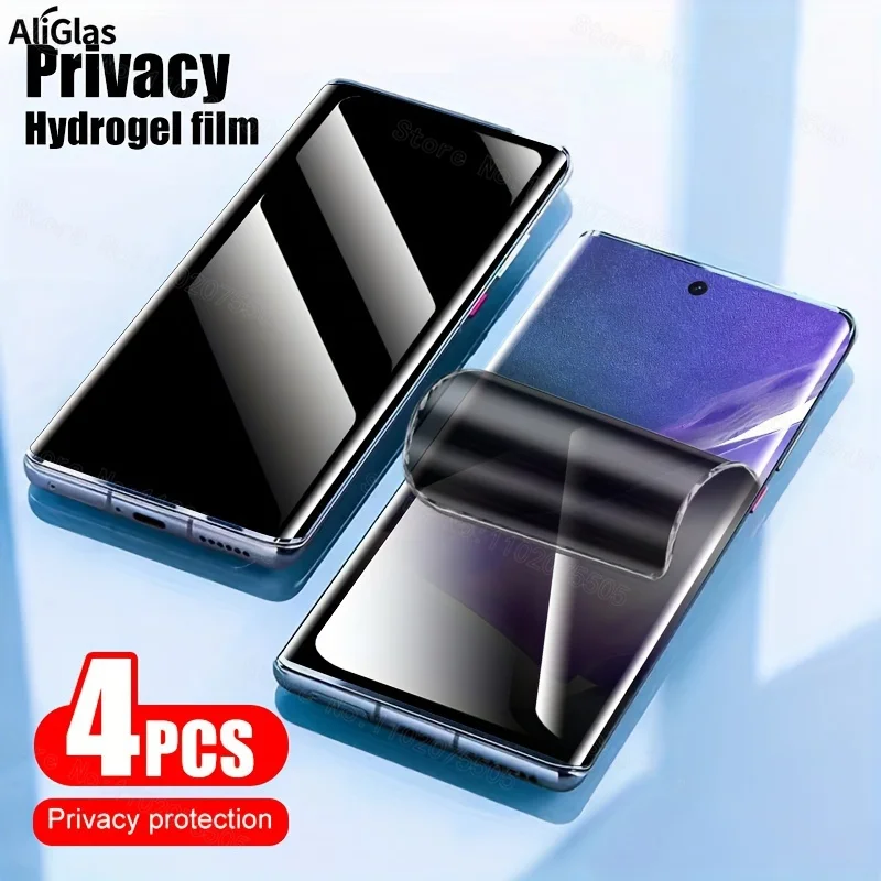 4-Pack Non-Glass Privacy Water Gel Film Screen Protector - Soft Full Cover with Silky Feel