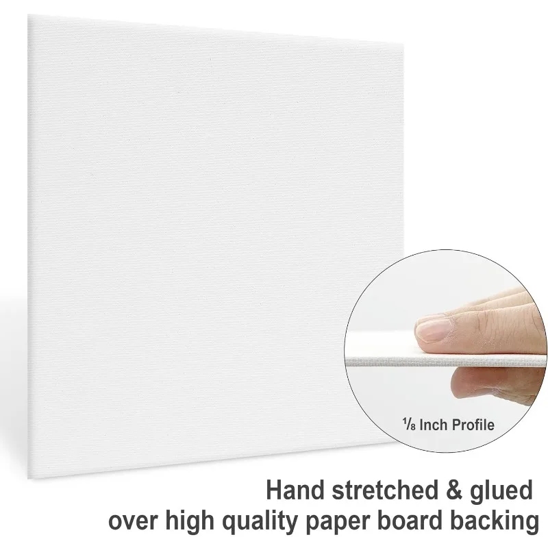 3/5Pcs PHOENIX Painting Canvas Panels Triple Primed 100% Cotton Acid Free White Blank Flat Canvas Boards for Acrylic, Oil Paints