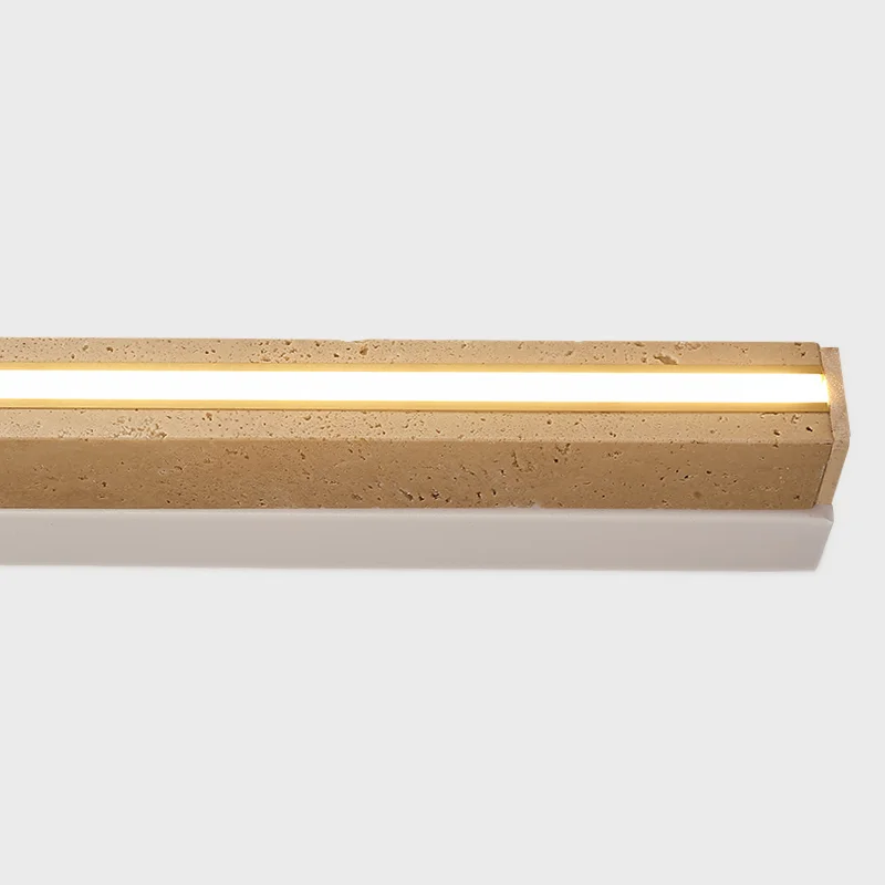 Long Strip Natural Stone Wall Lamp Modern Bedroom Living Room Decoration Corridor Wall Sconce Yellow Travertine Lighting Fixture,led wall lamp,wall light