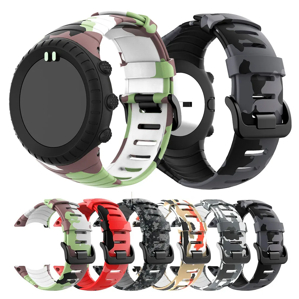 Silicone Strap para Suunto Core Smart Watch, Camouflage Band