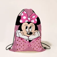 Disney Mickey Mouse Backpack Cute Mickey Minnie Donald Duck Anime Printed Drawstring Bags for Boys Girls Student Outdoor Bags 4