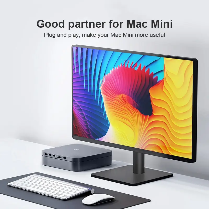 Hagibis USB C Hub with Hard Drive Enclosure Type C Docking Station 2.5 SATA NVME M.2 SSD Case 4K DP USB3.0 M1 M2 for Mac Mini 2