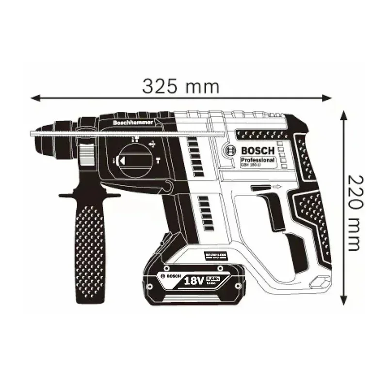 BOSCH GBH 180-LI Brushless Cordless Rotary Hammer Bare Tool 18V Multifunctional Lithium Percussion Bosch Hammer Drill GBH180-LI 3