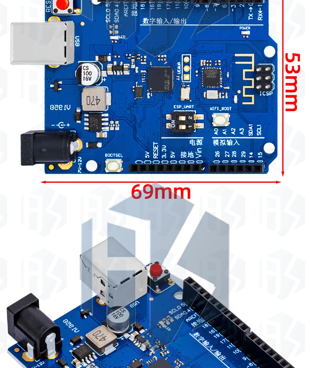 RP2040 Picoduino für U-N-O Entwicklungsboard Raspberry Pi PICO W RP2040 WIFI Dual-Core-Chip für Arduino – Detail 6
