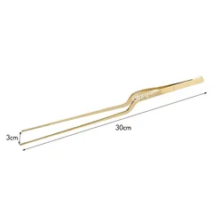 Vibrant Stainless Steel Kitchen Precision Tongs - Culinary & Baking Tool (12 - Inch Golden)