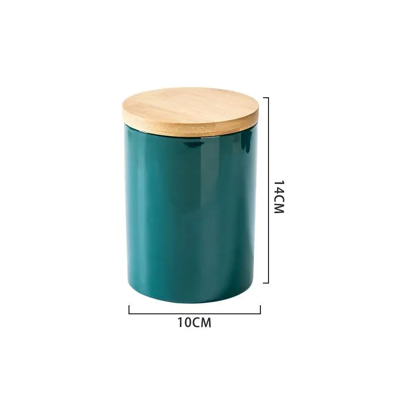Creative Ceramic Storage Jar Tea Coffee Tank with Lid Sealed Jar Household Kitchen Dried Fruit Nut Storage Tanks Snack Candy Can