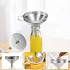 Stainless Steel Kitchen Sub-packaging Funnel Oil Liquid Funnel with Strainer Small Metal Food Oil Filter for Bottle Kitchen Tool 2