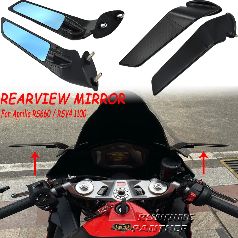 

Stealth Mirrors Fits For Aprilia RS660 / RSV4 1100 2021 Motorcycle Mirror Sport Winglet Mirror Kits Adjustable Stealth Mirrors