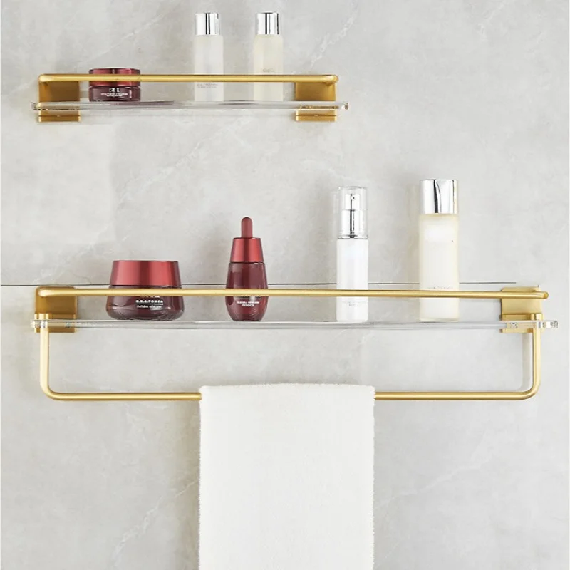 VDomus No Drilling Wall Mounted Acrylic Bathroom Shelves - Stylish Storage  – RoomDividersNow