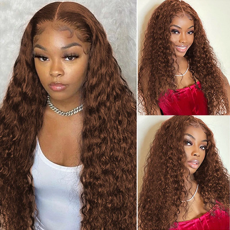 

Brown Long 180Density 26 inch Soft Kinky Curly Lace Front Wig for Women BabyHair Natural Hairline Glueless Preplucked Daily