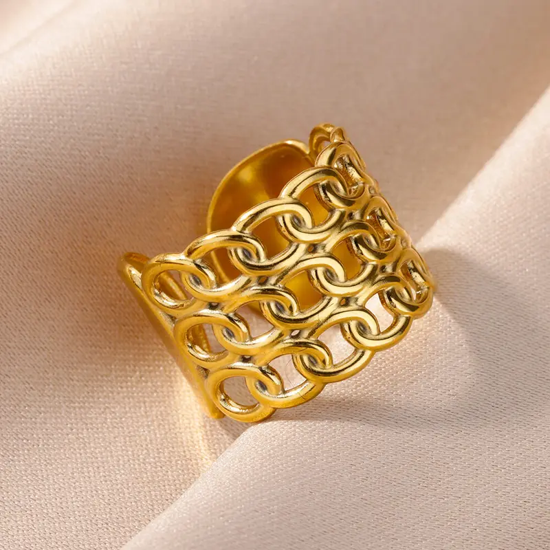 Stainless Steel Rings Gold Color Never