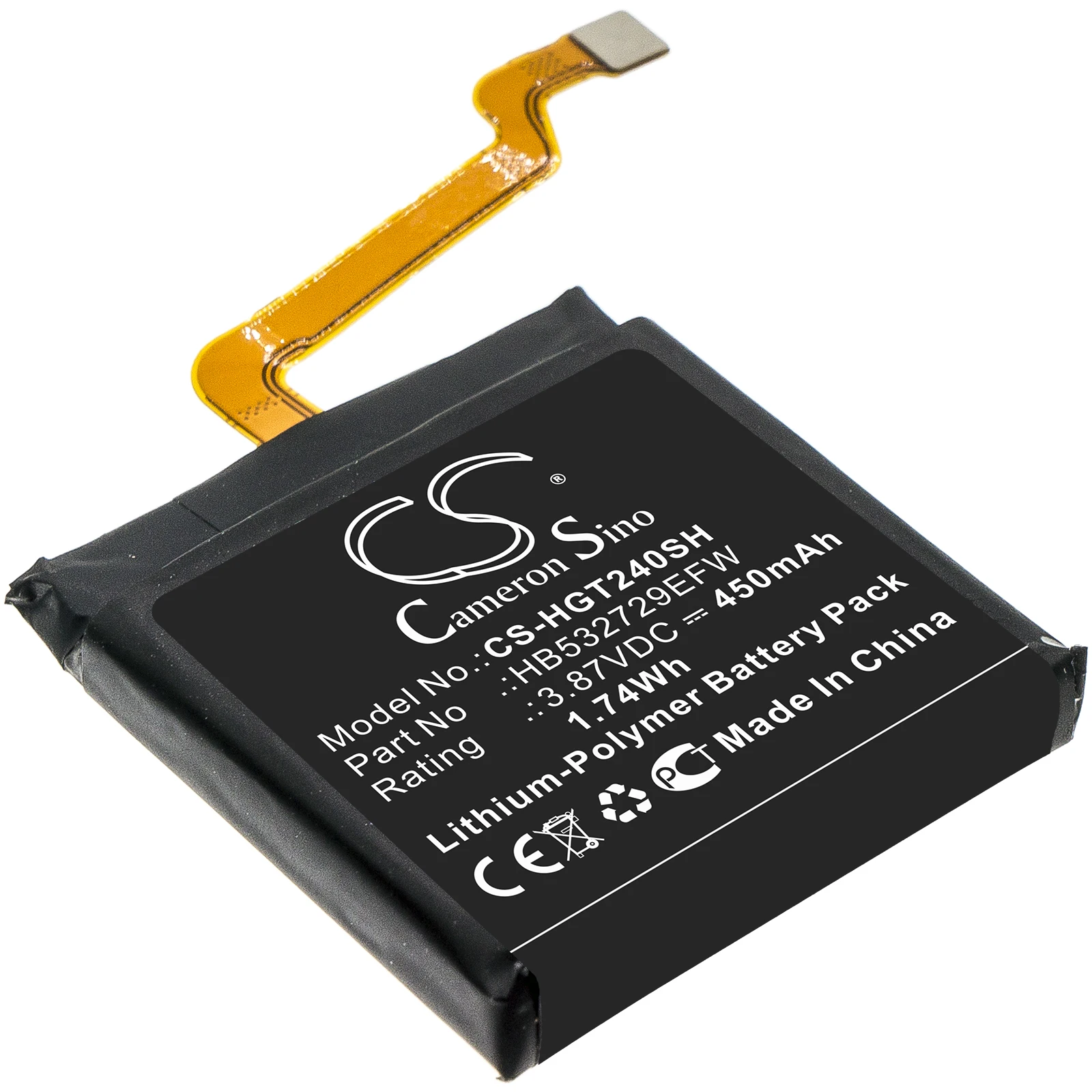 

Аккумулятор Cameron Sino для Huawei HB532729EFW GT2 Pro 450 мАч/Вт/ч