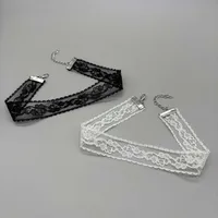 Nekclace court en dentelle pour femmes et filles, couleur noir et blanc, collier romantique à la mode, cadeau pour fête, vente en gros, bijoux de cou 1