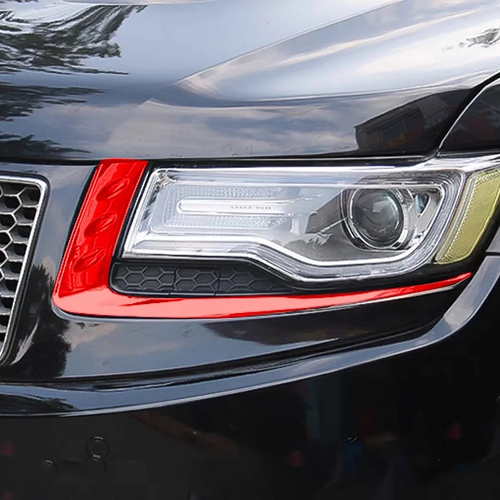 Front Head Light Lamp Eyelid Eyebrow Decoration Cover Trim Car Exterior Accessories for Grand Cherokee 2014 2015