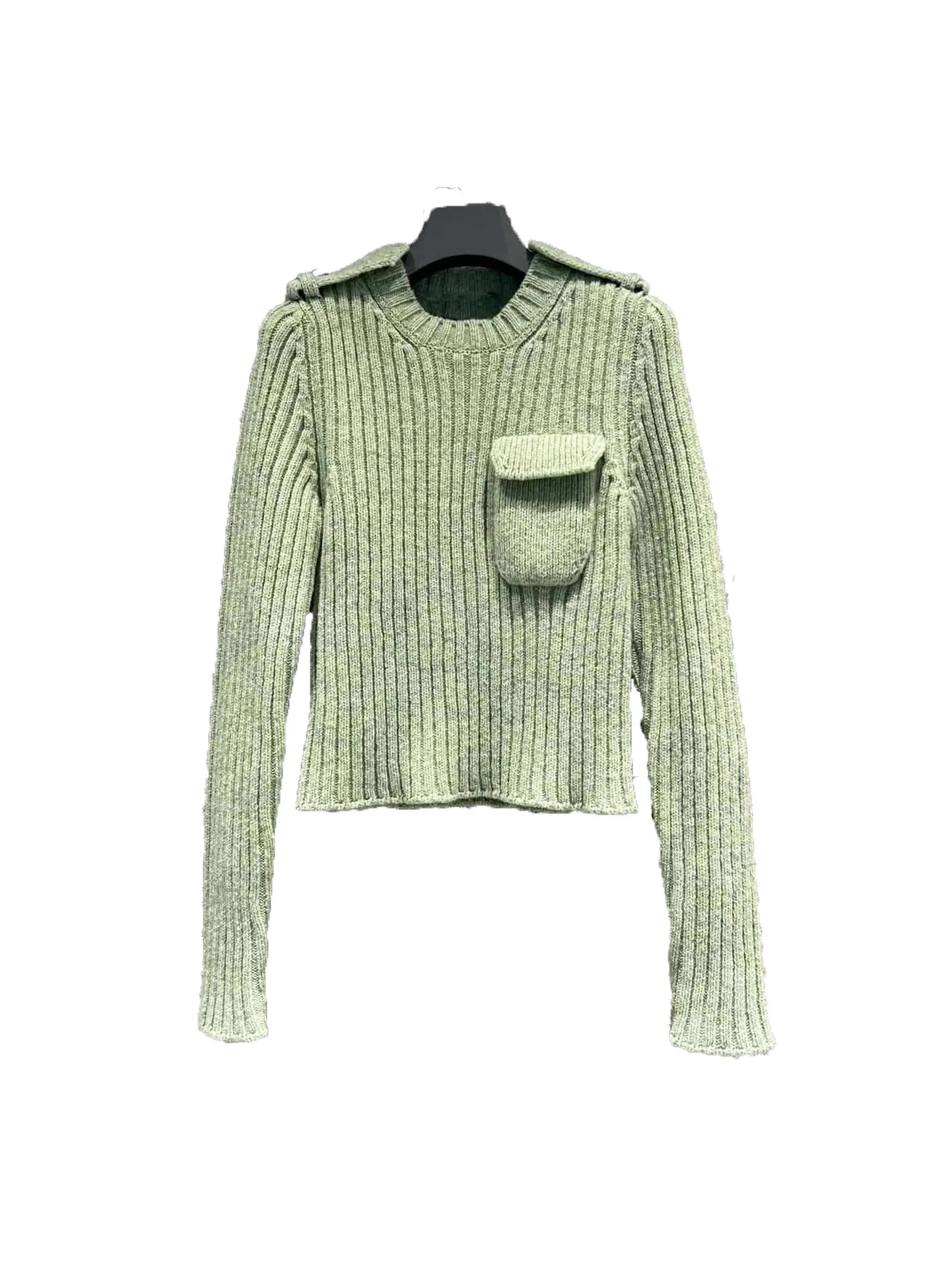 

Knit Sweater Chest Pocket Decoration Casual Versatile Fashion 2023 Autumn New