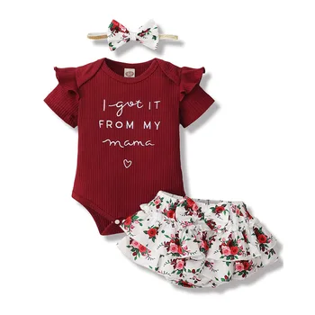 Neonato Neonata Vestiti Pagliaccetto Pantaloncini Set Abiti estivi floreali Vestiti per bambini carini Ragazza 1