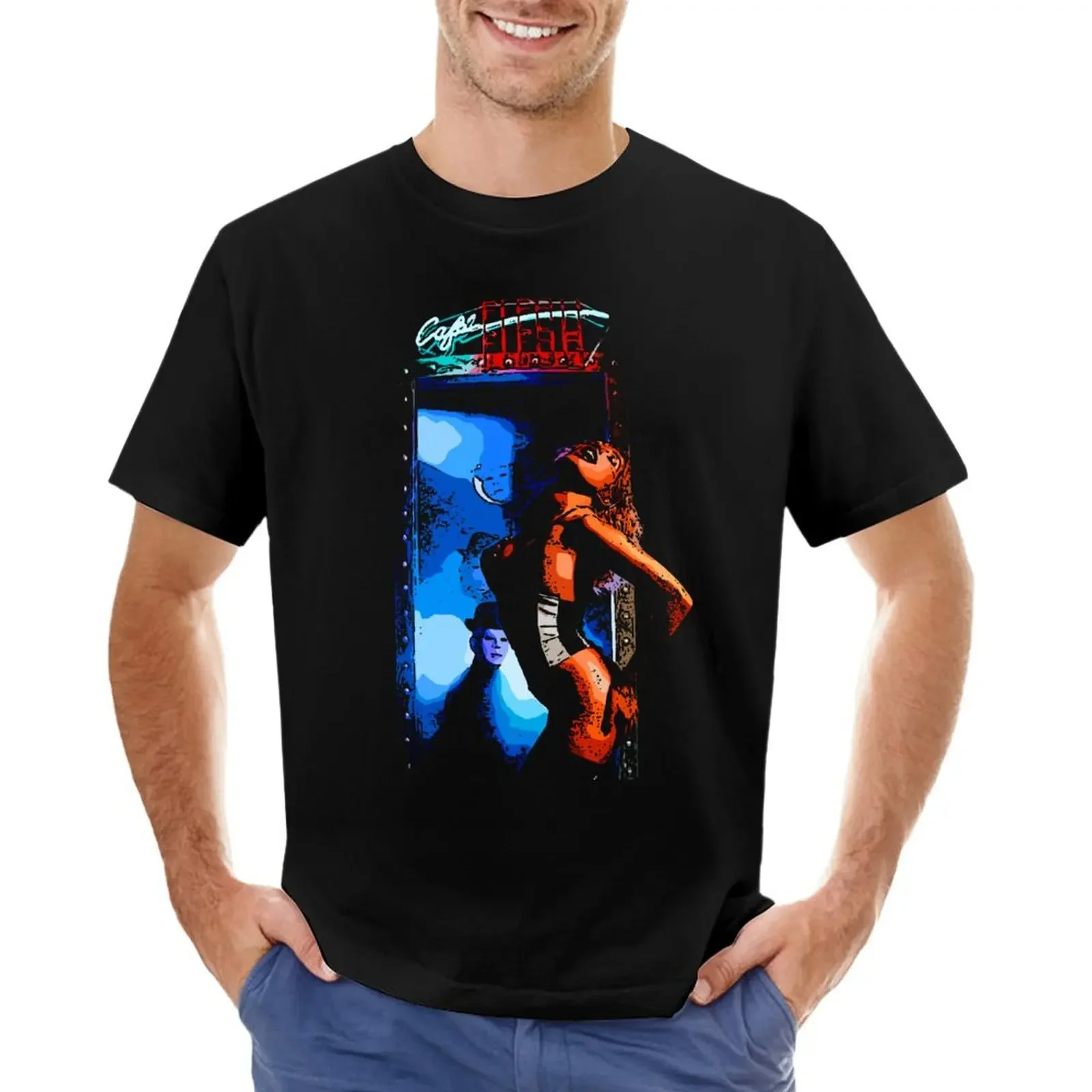 

cafe flesh T-shirt plus size tops summer top funnys mens graphic t-shirts