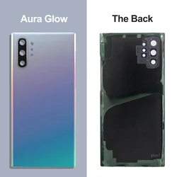 Premium Glass Back Cover Replacement for Samsung Note 10 Plus - Rear Door Panel with Lens (Aura Glow)