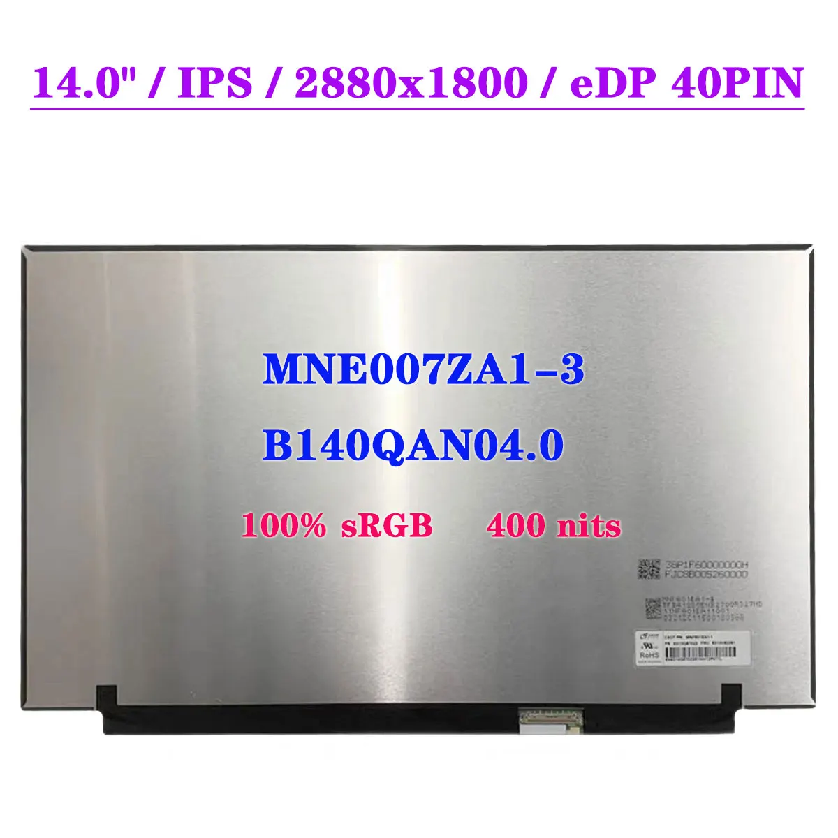 Dalle écran LCD LED type Samsung LTN140KT02-002 14.0 1600x900