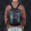Leather Double Shoulder Baotou Layer Cowhide Backpack Men's Business Computer Bag New Leisure All-Match Travel Schoolbag 3