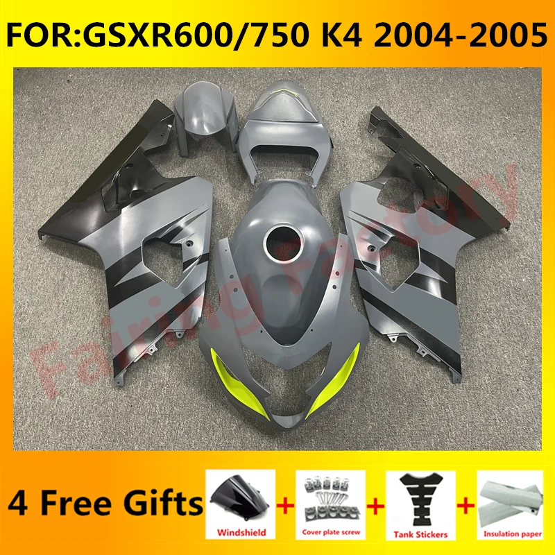 

Новый комплект обтекателей для мотоцикла ABS Подходит для GSXR600 750 04 05 GSXR 600 GSX-R750 K4 2004 2005 полный комплект обтекателей серый черный