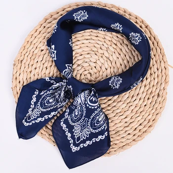 페이즐리 이색 작은 캐슈, 과일 새틴 실크, 70 스카프, 도매 작은 스카프, 신제품