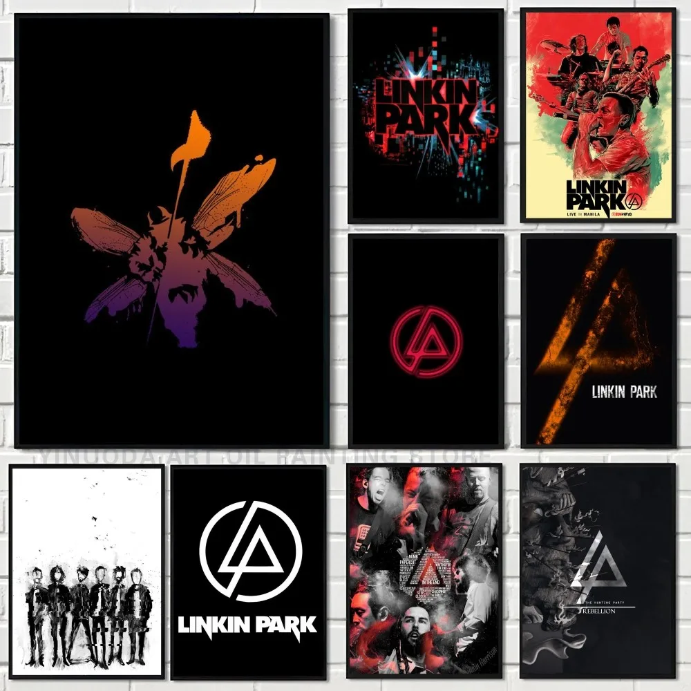 L-Linkin 쿨 P-파크 포스터 밴드, 접착식 아트 방수 종이 스티커, 커피 하우스 바 룸 벽 장식, 1 개 