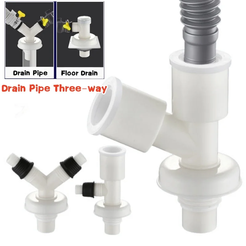 Washing Machine Drainage Connector Drain Pipe Three-way