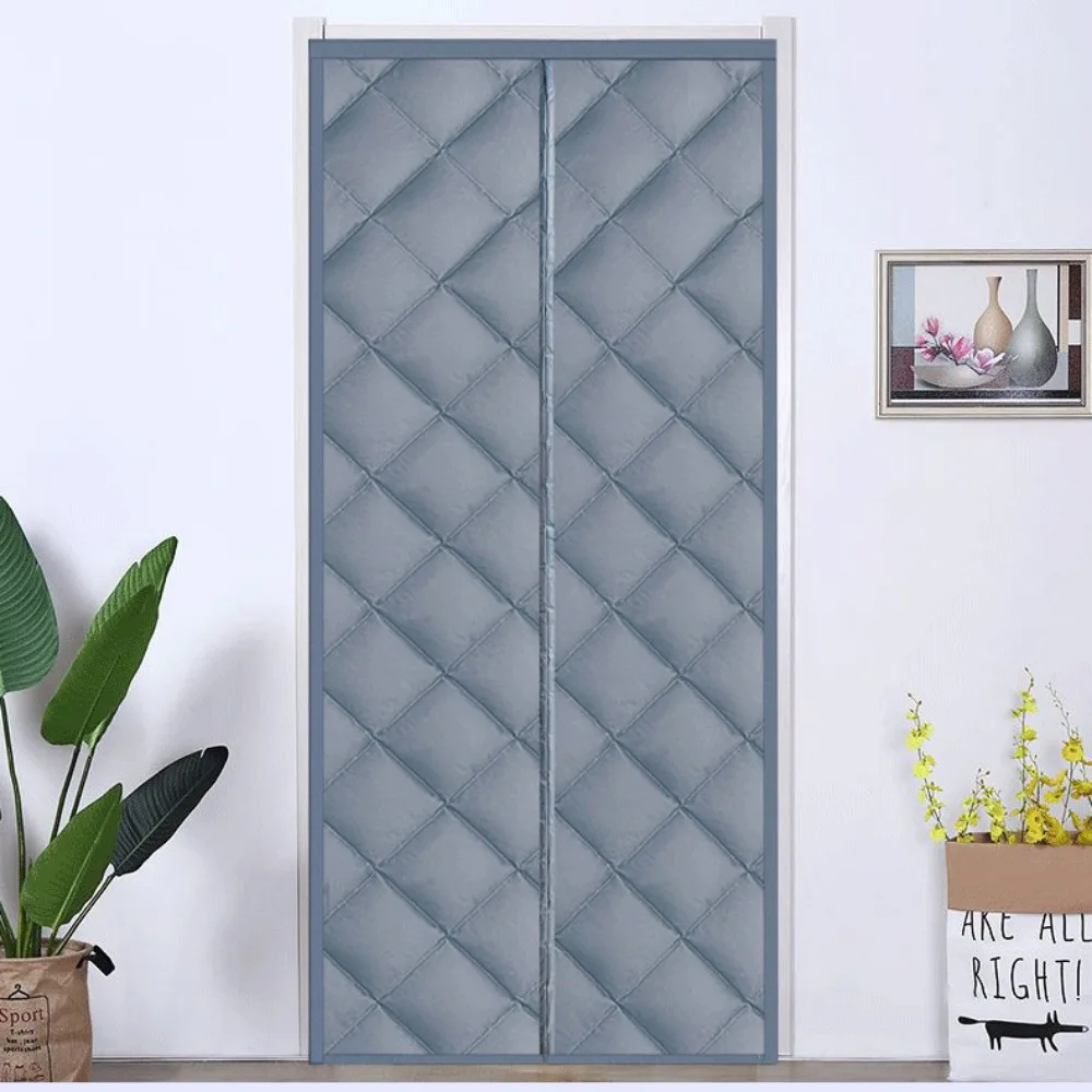 

Keep Warm Door Cover Curtain Soundproof Windproof Door Blanket Magnetic Attraction with Windows Doorway Curtain