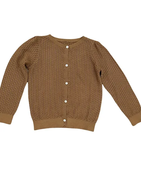 2022 Brother Sister Matching Clothes Summer Boys Girls Knitted Outfits caramel cardigan