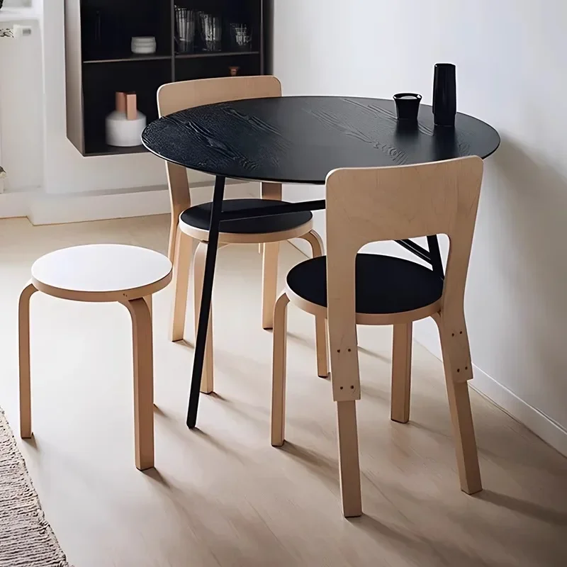 Modern Simple Ins Style Designer Chair Nordic High-end Light Luxury Solid Wood Vintage Home Backrest Dining Chair