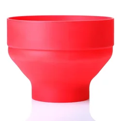 Silicone Red Microwave Popcorn Bowl with Lid - High - Quality Foldable Popcorn Maker (01)