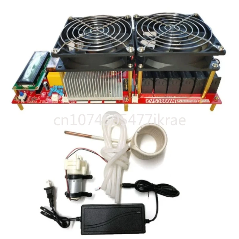 

3000W 55A ZVS High Frequency Induction Heater Module Flyback Driver Heater Good Heat Dissipation + Coil +pump +Power Adapter
