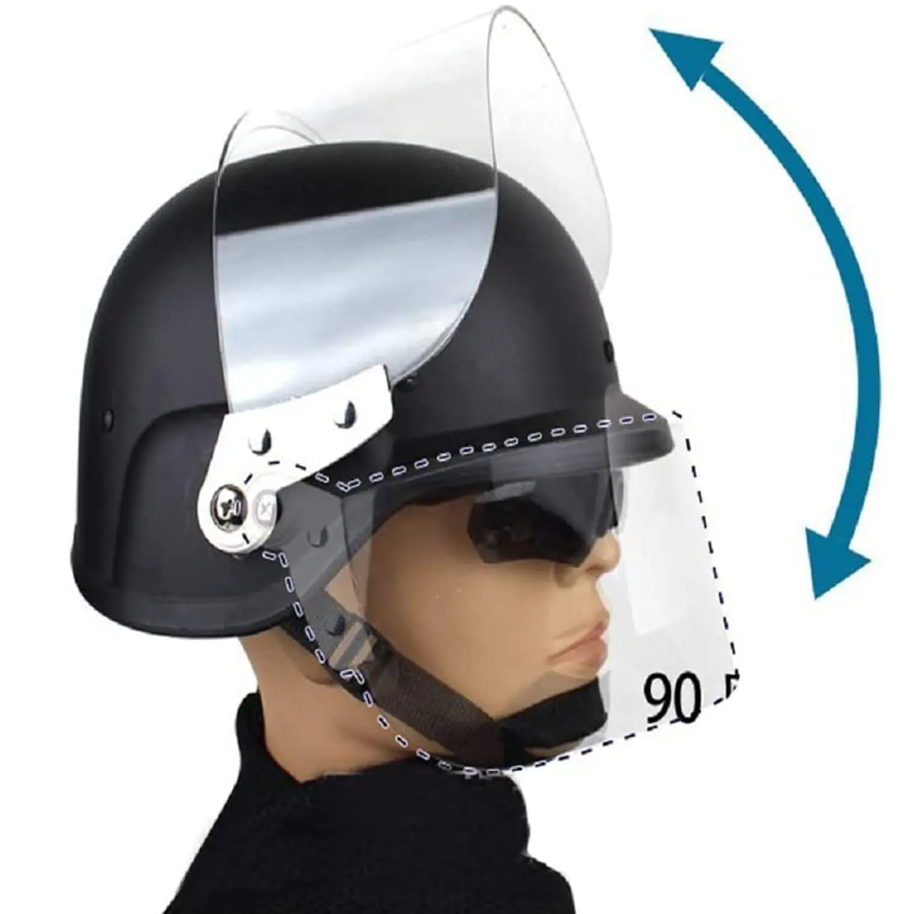 thumbnail image 2 of Face Shield LEJUNJIE Tactical Mich 2000 Fast Helmet With Clear Riot Visor, Face Protection, Sliding Glasses For Airsoft Paintball CS Outdoor War Games Airsoft Mask 2 of 14