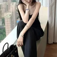 FA644 2024 Autumn New Women's Satin Wide Leg Pants, High Waist, Loose Drop, Straight Tube, Casual Floor Pants 1