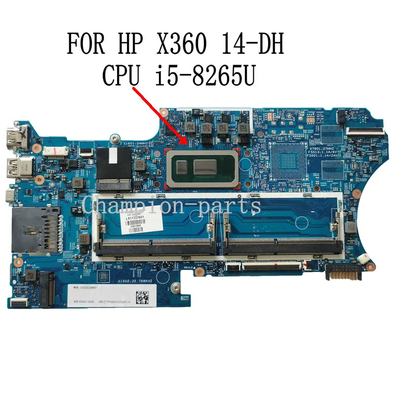 

MLLSE для ноутбука Hp Pavilion X360 Convertible 14-DH, материнская плата с зеркальным процессором 18742-1 448.0GG02.0011 DDR4