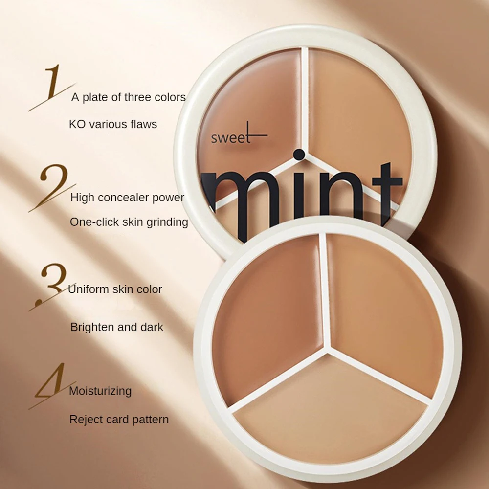 3/6-color Concealer Palette With/No Mini Puff/Brush Soft Moisturizer Concealer Modify Enhance Contours Lasting Makeup Waterproof