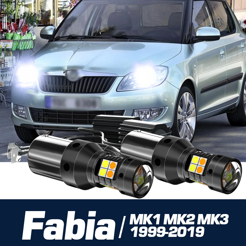 

2x LED Dual Mode Turn Signal+Daytime Running Light Canbus Accessories DRL For Skoda Fabia 1 2 3 MK1 MK2 MK3 1999-2019 2007 2008