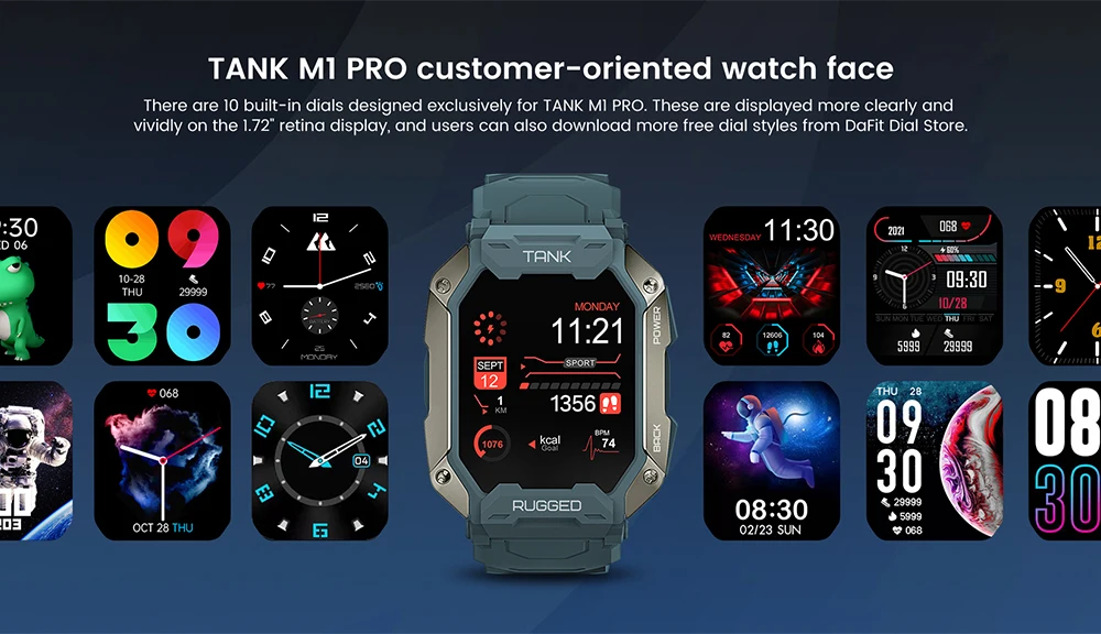 Montre Connectée Homme Militaire KOSPET - Étanche 50 M - Autonomie 60 Jours - 1,85" écran - 70 Modes Sport - Suivi Santé