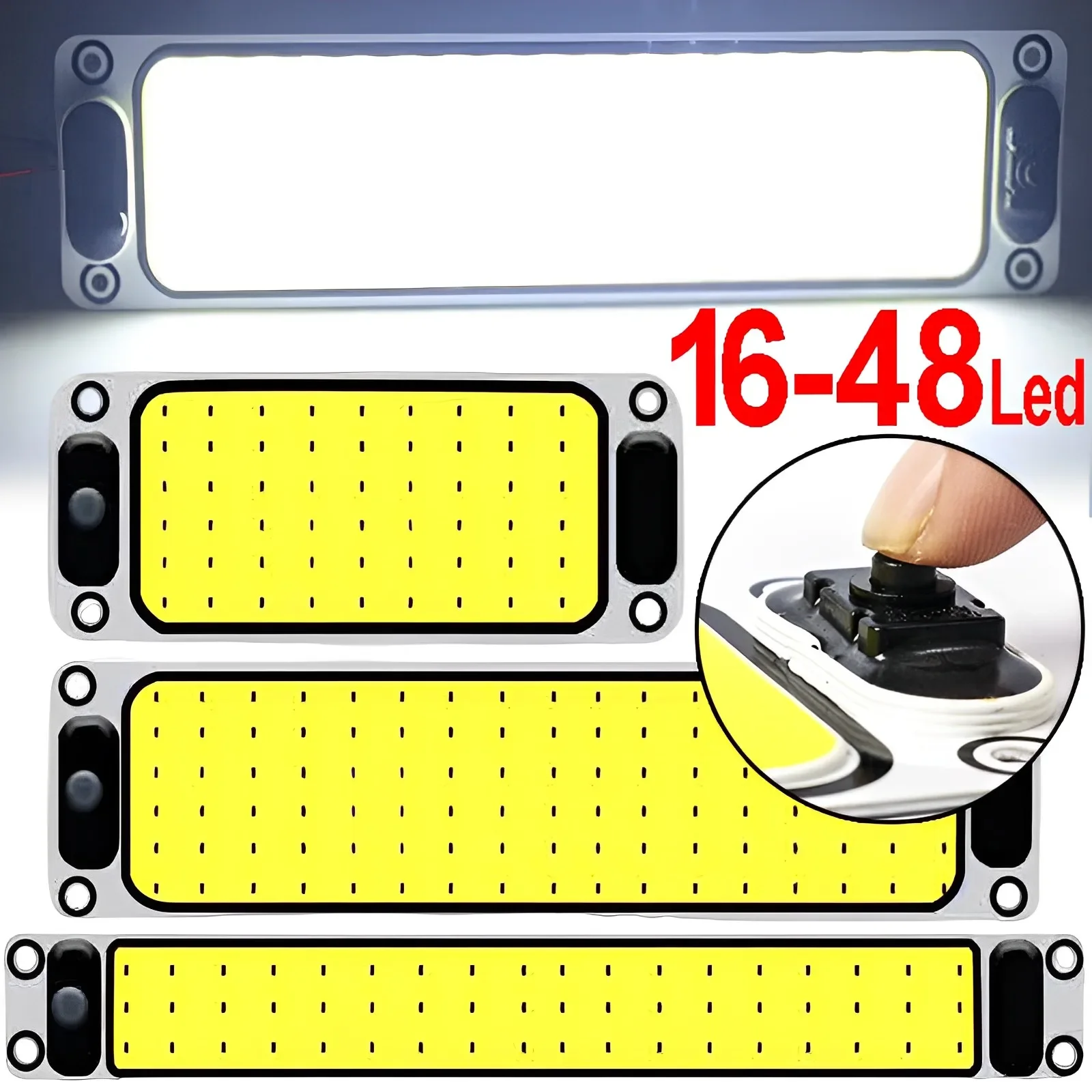 14-48LED-Universal-Car-Interior-Readling-Lamp-COB-108SMD-LED-Panel-Dome ...