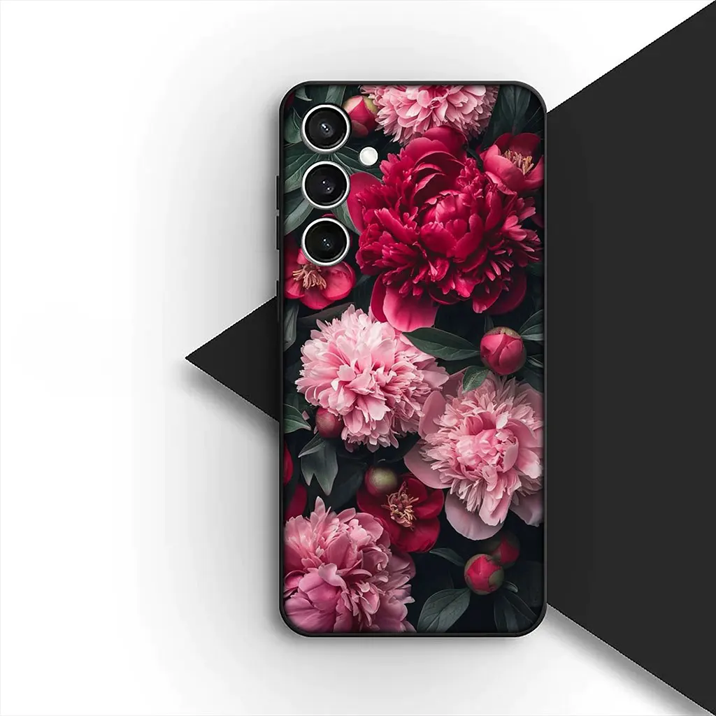 Elegant Red Rose and Pink Peony Floral Phone Case