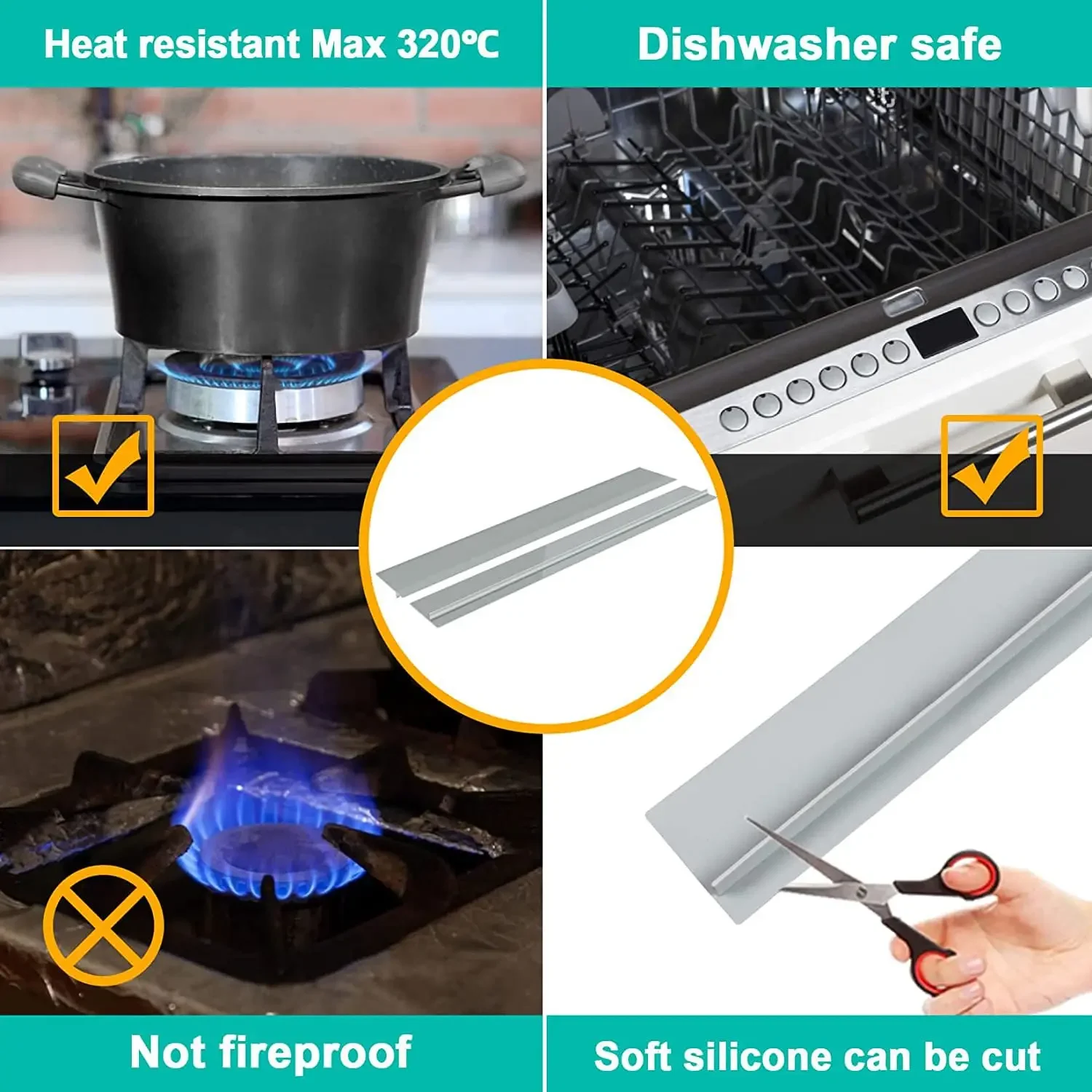 Sealing Strip Rubber Seal Strip Silicone Seal Strip Kitchen Stove Counter Gap Cover T-shaped Silicone Rubber Strip Oil Proof Slit Filler Heat Resistant Mat Dustproof