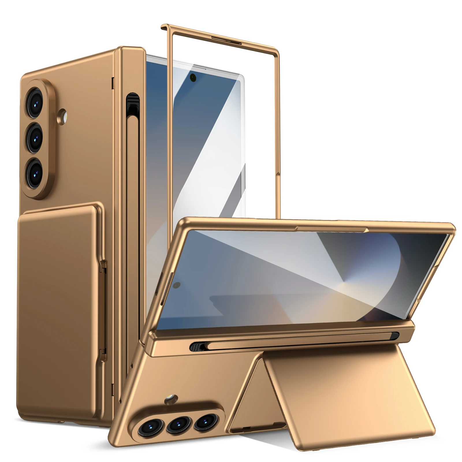Premium Protective Wallet Case with Kickstand, Pen Slot & Glass Screen Protector