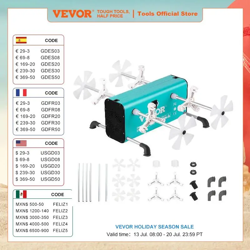 

VEVOR 4-чашечный вращающийся 2-скоростной множественный семейный вращающийся аппарат с 4 съемными и регулируемыми рукоятками, бесшумный двигатель (зеленый)