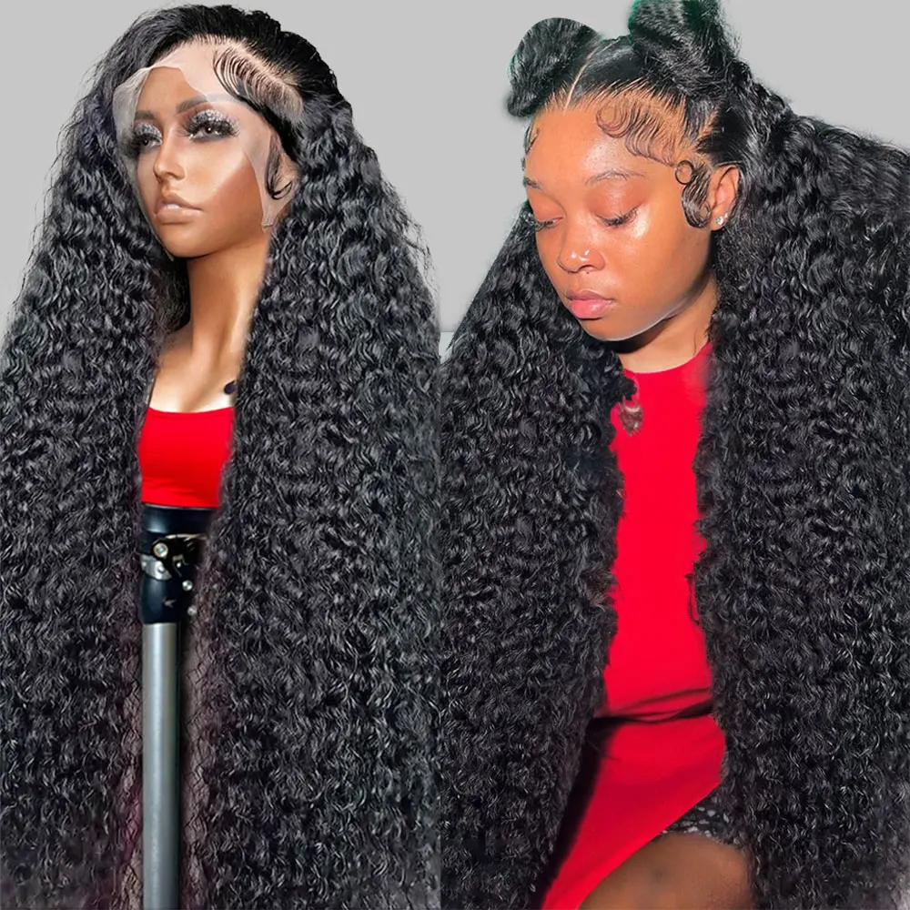 

200% 30 32 40Inch Deep Wave Frontal Wig 13x6 HD Lace 13x4 Lace Frontal Human Hair Wigs Curly Human Hair Wigs For Women on Sale