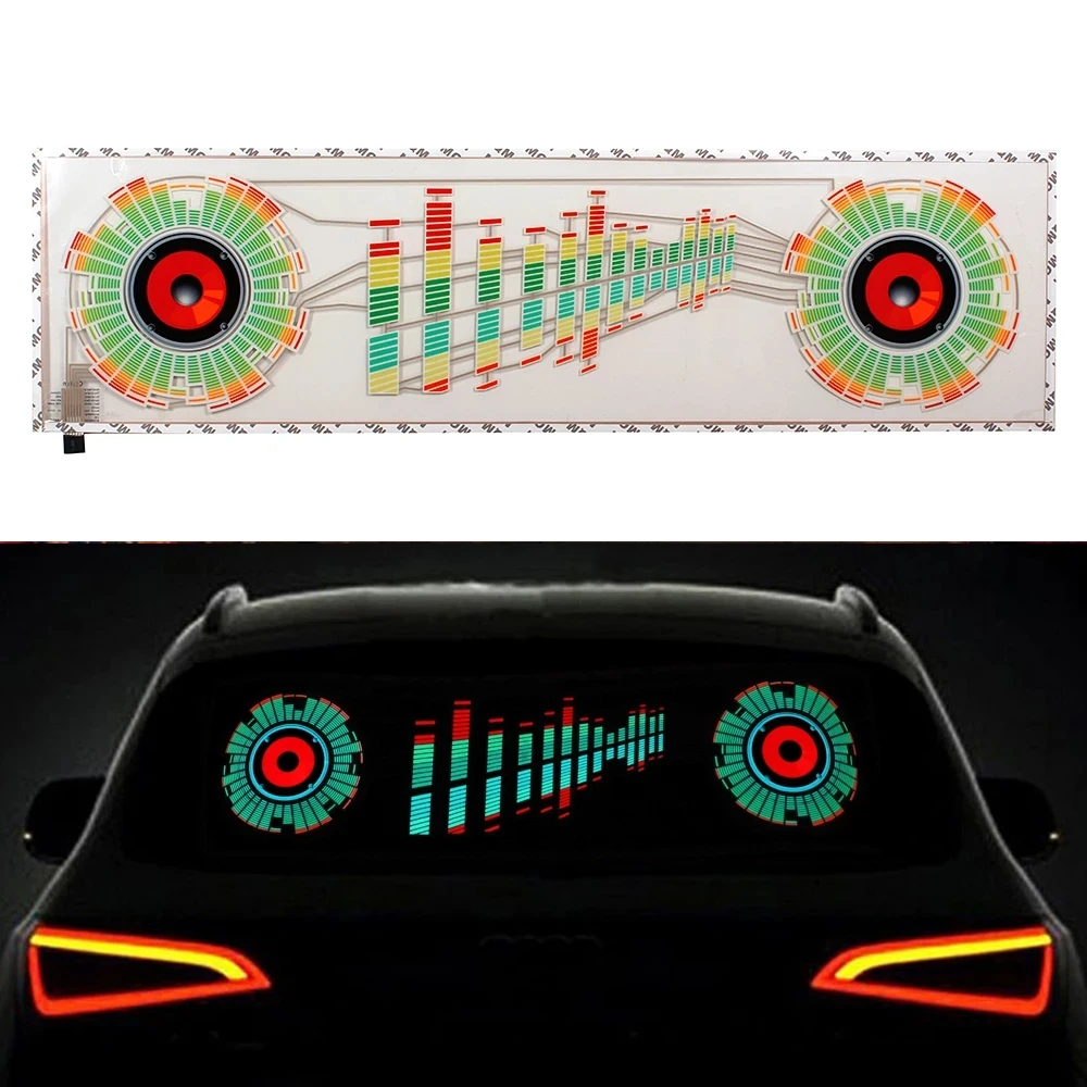Auto Led-Rhythmuslampe Auto-Heckfenster-Musik-Rhythmus-Licht, Auto-Innenmusik-Lichter  Aufkleber, Klingen Aktivierte Lichtstreifen Für Verschiedene Automodelle :  : Auto & Motorrad