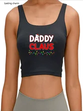 

Santa Claus Christmas light family lighting combining Santa Claus Christmas harvest top women thin fit without sleeves sports